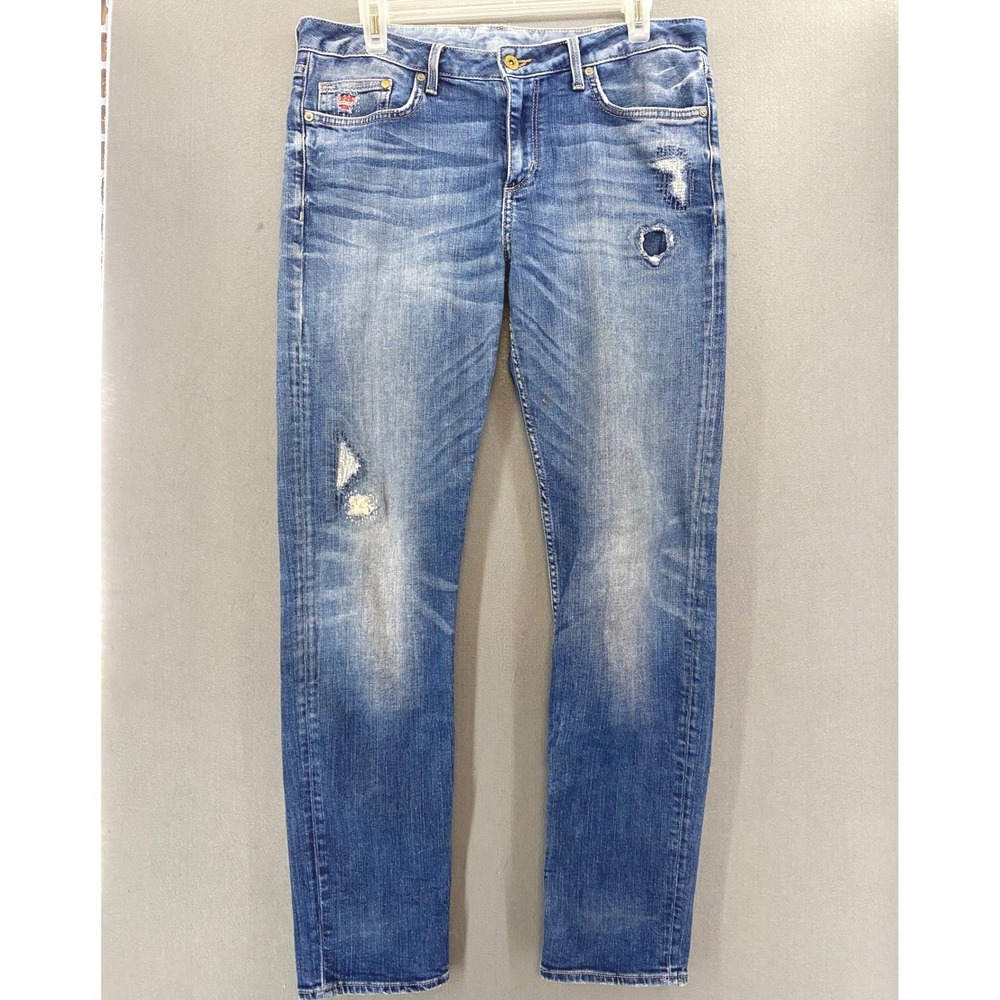 Visible Mending Kintsugi &Denim Boyfriend Style Jeans Distressed 28/32